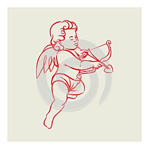 Retro Cupid Angel vector