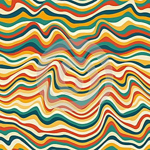 Retro curved lines seamless pattern