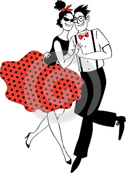 Retro dancing couple