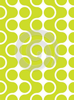 Retro design with dots and curves. 70`s pop art style. Abstract seamless pattern
