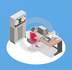 Retro Devices Isometric Composition