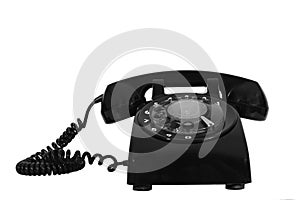 Retro dial style black house telephone