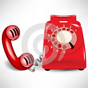 Retro dial telephone and receiver