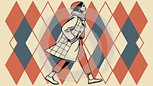 Retro Diamond Harlequin Pattern Background, vector design Generative AI