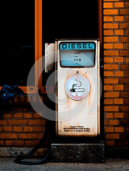 Retro diesel gas station