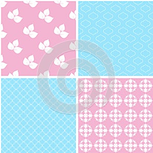 Retro different seamless patterns.