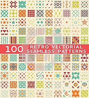 Retro different vector seamless patterns (with