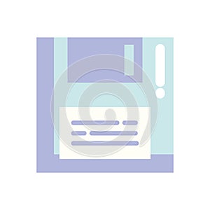 Flat style floppy disk save icon illustration