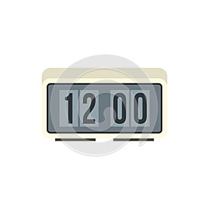 Retro digital table clock icon in flat style icon