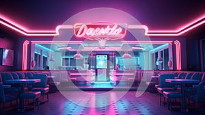 A retro diner with \'Dine and Celebrate\'