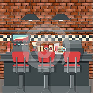 Retro diner interior