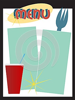 Retro diner menu