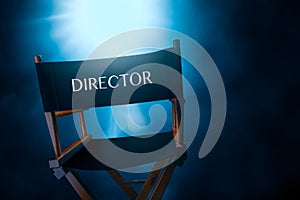 Retro director chair, high contrast image photo