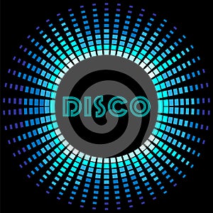 Retro disco background with soundwave frame