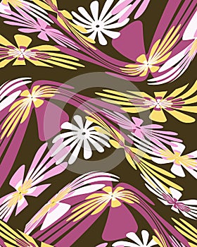 Retro distorted floral graphic design