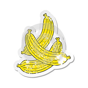 retro distressed sticker of a cartoon bananas