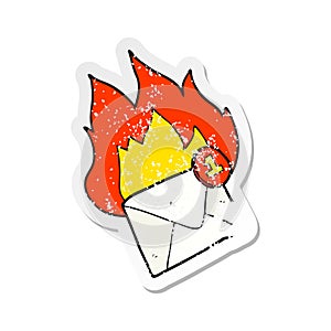 retro distressed sticker of a cartoon email message
