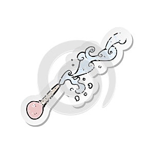 retro distressed sticker of a cartoon squirting pipette