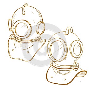 Retro diving suit helmet