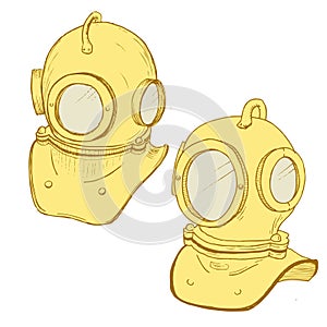 Retro diving suit helmet