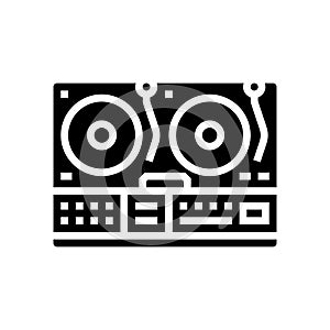 retro dj turntable retro music glyph icon vector illustration