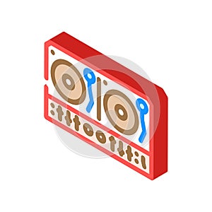 retro dj turntable retro music isometric icon vector illustration