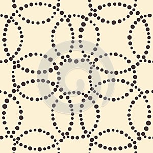 Retro Dots Circles Vector Seamless Geo Pattern