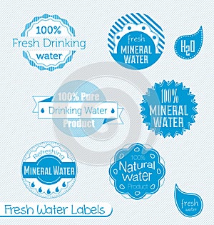 Retro Drinking Water Labels and Stickers