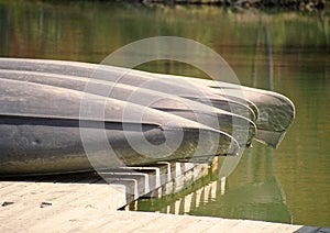 Retro Dry Docked Canoes