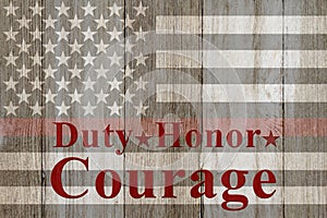 Retro Duty Honor Courage message