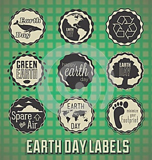 Retro Earth Day Labels and Icons