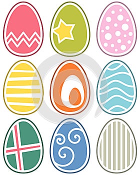 Retro Easter Eggs Set