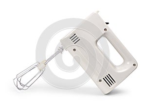 Retro electric mixer on white