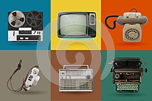 Retro electronics set.