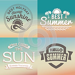 Retro elements for Summer calligraphic designs | Vintage ornaments | All for Summer holidays | tropical paradise