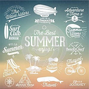 Retro elements for Summer calligraphic designs | Vintage ornaments | All for Summer holidays | tropical paradise, sea, sunshine