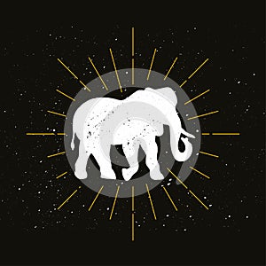 Retro elephant silhouette logo