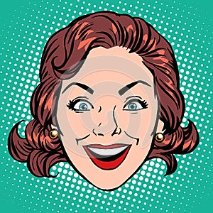 Retro Emoji smile joy woman face