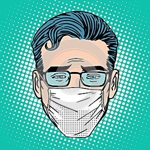 Retro Emoji sore virus infection medical mask face