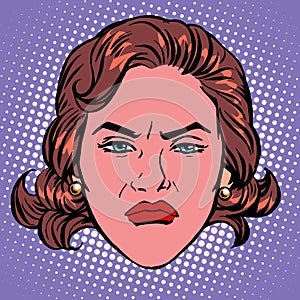 Retro Emoji wicked contempt woman face