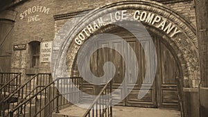 Retro Entrance to the Gotham Ice Company