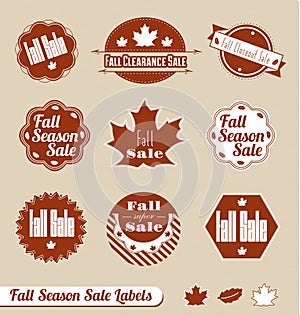 Retro Fall Season Labels and Stickers