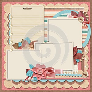 Retro family album.365 Project. Scrapbooking templates.