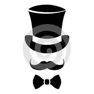 Retro fashion icon, tophat and bowtie photo