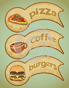 Retro fast food labels