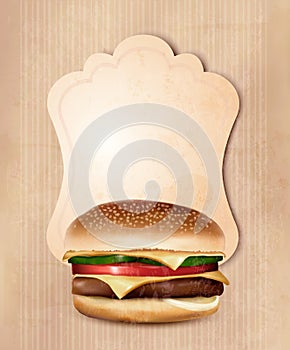 Retro fast food menu for burger.