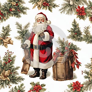 Retro Father Christmas: Vintage Holiday Photo