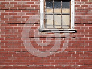 Retro Faux Brick Wall with Window. photo