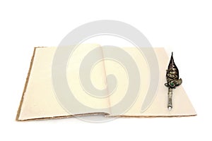 Retro Feather Quill Pen with Hemp Notebook photo