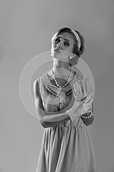 Retro fifties woman in monochrome